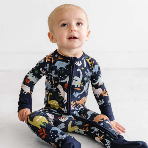 Navy Jurassic Jungle Zippy - Little Sleepies