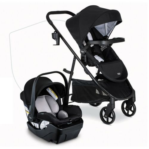 Britax Willow Brook Baby Travel System with Infant Car Seat and Stroller - Onyx Glacier