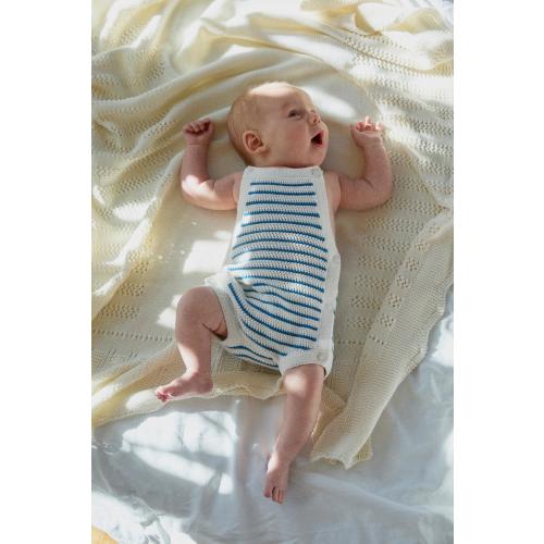 STRIPED KNIT OVERALL SHORTS - Ecru | ZARA United States