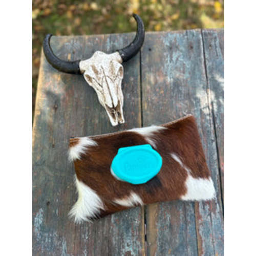 Brown and white hair on hide baby wipes case – Six shooter boutique