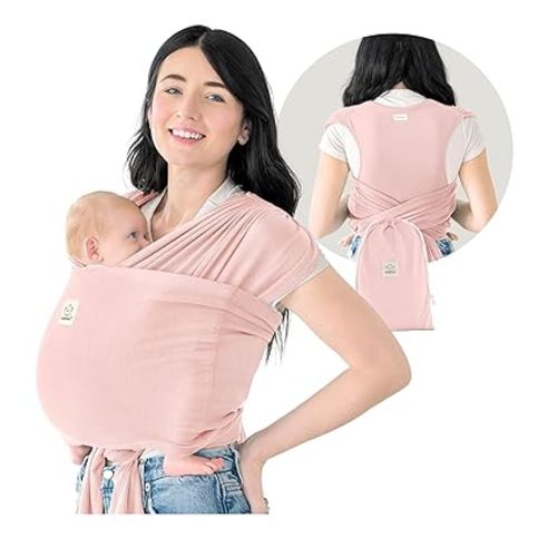 KeaBabies Baby Wrap Carrier Ring Sling - Easy to Wear, Adjustable D-Lite Baby Carrier Newborn to Toddler, Infant Carrying Shirt, Hands Free Bonding, Breathable Fabric Wearing Wrap (Dusty Pink)