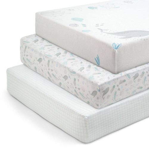 Delta Children 3pk 100% Organic Cotton Fitted Crib Sheets - Sea Life