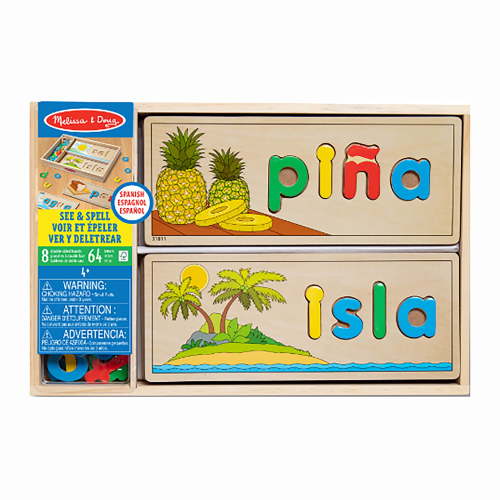 Melissa & Doug Spanish See & Spell Educational Language Learning Toy - FSC-Certified Materials