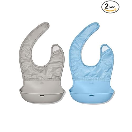 OXO Tot Roll-Up Bib - 2 Pack - Drizzle and Dusk