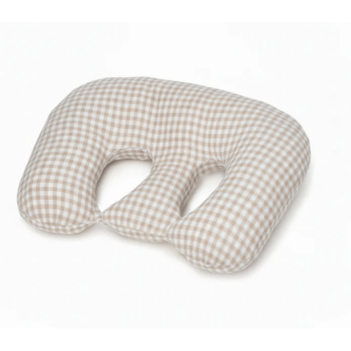 Beige Gingham Twins Nursing Pillow Cover