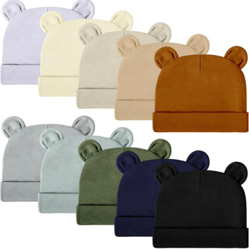 10 Pcs Newborn Baby Hat, Bear Ears Infant Caps for Boys, Girls