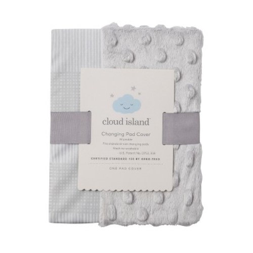 Wipeable Changing Pad Cover with Plush Sides Checkered - Cloud Island™ Gray
