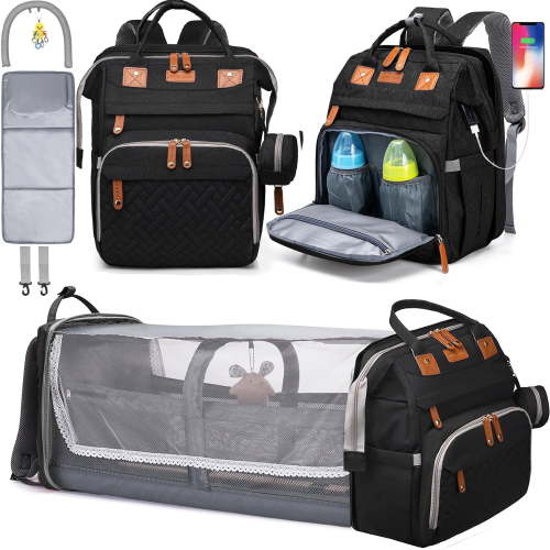 Aisutha Baby Diaper Bag Backpack with Changing Station, Large Capacity Baby Bag, Waterproof Travel Backpack with USB Charging Port, Stroller Straps , Baby Shower Gifts