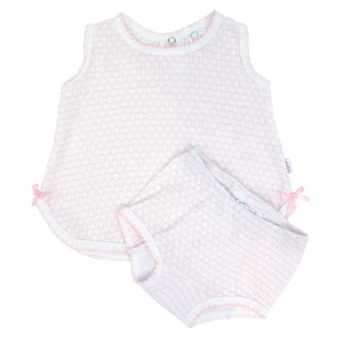 Paty Knit Pinstripe Sleeveless Diaper Set - PatyInc