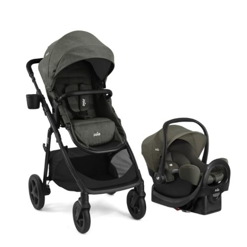Ginger and Rue Travel System - 4-in-1 Modular Travel System with Pramette, Lightweight Infant Car Seat & Anti-Rebound Base (Evergreen)
