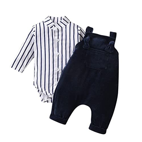 Unutiylo Baby Boys Clothes for Gentleman Outfits,Toddler Overalls Baby Suspender Pants and Bodysuit Romper