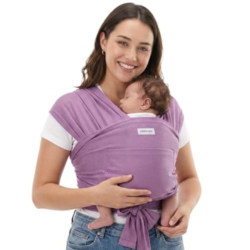 Momcozy Baby Carrier AirMesh - The Perfect Summer Water Sling for Newborns to Toddler 8-35 lbs - Cooling, Breathable and Lightweight Baby Wrap, Nice for Summer, Pool, Beach, Swimming, Lavender Mist