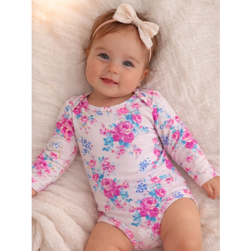 Long Sleeve Bodysuit, Garden Secrets