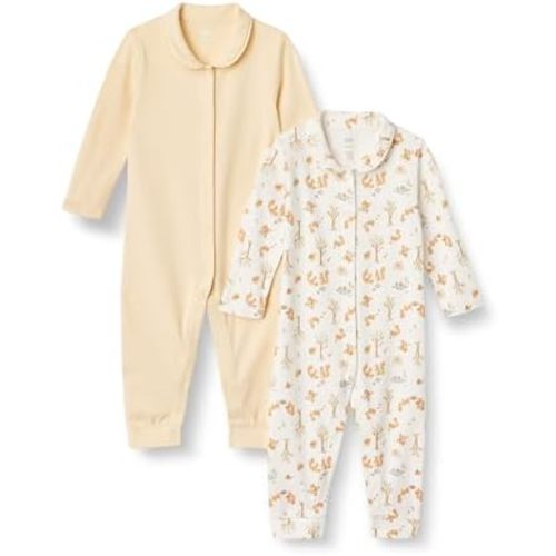 Amazon Essentials x Sofia Grainge Unisex Babies' Cotton Footless Sleepsuit, Pack of 2