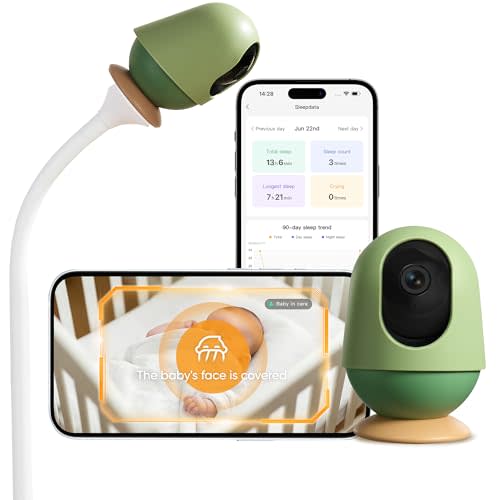 Monai Smart WiFi Baby Monitor - 3K HD Baby Camera with 7 AI Features, Pan-Tilt, 6X Zoom & Eye-Safe 950nm Night Vision, Instant Alerts for Cry/Sound/Sleep/Face, Local Storage, No Monthly Fee