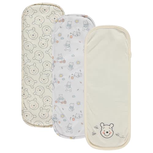 Disney Baby Burp Cloths 3 Pack – 100% Cotton – Mickey Mouse, Minnie Mouse, Winnie The Pooh, Dumbo – Soft & Absorbent Newborn Essentials for Boys & Girls