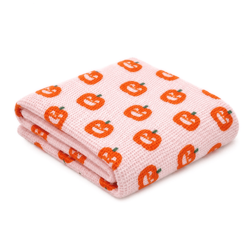 Organic Cotton Waffle Swaddle Blanket, Blush Jack-O-Lantern – SpearmintLOVE
