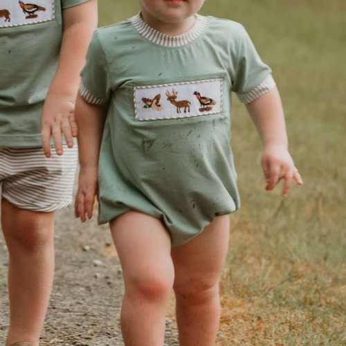 Hand Smocked Wildlife Bubble
