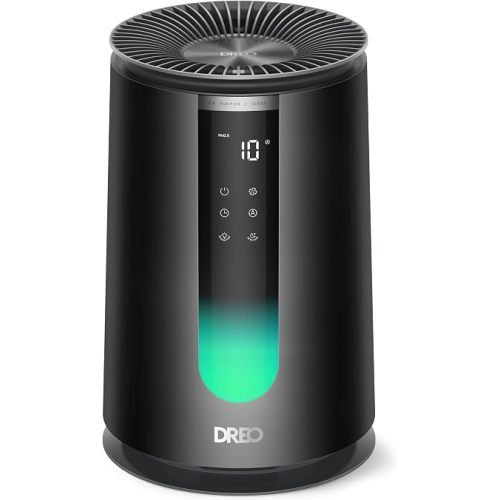 DREO Air Purifier for Home, AHAM VERIFIDE Air Cleaner for Bedroom, Pets, Smoke, Dust, Pollen & Odors, PM2.5 Monitor, Auto, Turbo & HEPA Sleep Mode, 4 Speeds, Scent Diffuser, DR-HAP008 Black (Dreo 338)