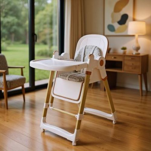 Resenkos Convertible Baby High Chair to Rocker, Foldable with 5-Point Harness, Silent Locking Wheels, and Removable Tray for Ages 6 Months to 3 Years
