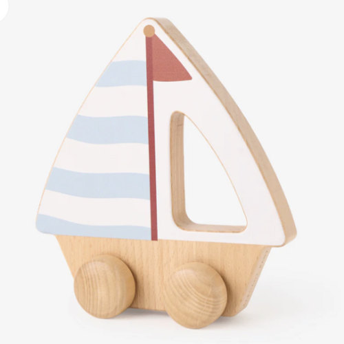 Wooden Push Toy Sail Boat