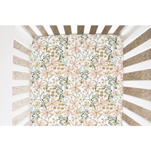 Daisy Dreams Baby Crib Sheet, Changing Pad Cover,  Floral Baby Bedding