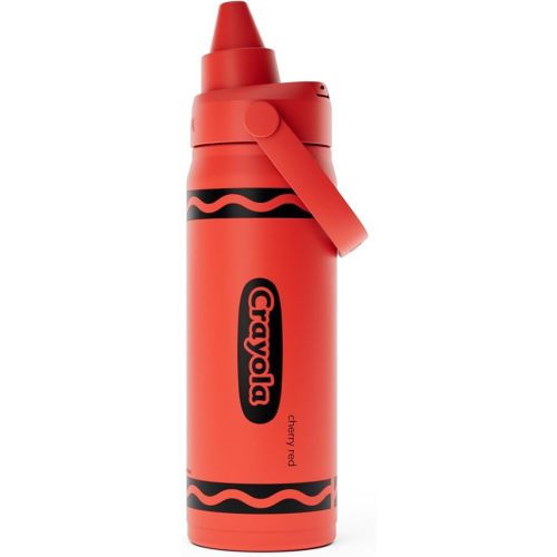 CamelBak Crayola Chug Insulated Stainless Steel Water Bottle, Cold Retention Design with Spill Resistant Chug Lid for Everyday Hydration, 16oz, Cherry Red
