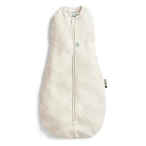 ergoPouch Cocoon Swaddle Sleep Sack, 3-6 Months, 0.2 TOG, Oatmeal Marle | Better Sleep for Baby, Gentle Snug Fit Helps Calm Startle Reflex, Made for Arms In/Out Sleeping, Soft Breathable Fabric