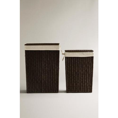 FABRIC-LINED LAUNDRY BASKET - Brown | ZARA United States