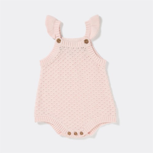 Dymples Baby Frill Knit Romper - Light Pink