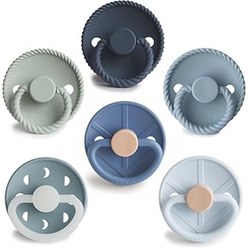 FRIGG SilkySoft Silicone Baby Pacifier 6-Pack Endless Sea | Made in Denmark | BPA-Free (6-18 Months)