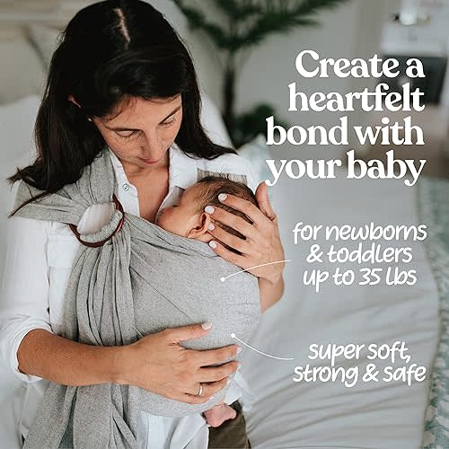Nalakai Luxury Ring Sling Baby Carrier, Soft Linen Blend Baby Sling, Baby Wrap, Wear Your Little One Close to Your Heart, Comfort, Style
