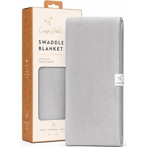Copper Pearl Swaddle Blankets for Newborns | Soft Stretchy Receiving Blankets for Boys and Girls | Large 46 x 46 Inch Baby Blankets | Lightweight and Breathable Swaddles | Stone