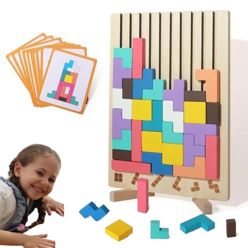 Wooden Stacking Puzzle Toy, Wooden Stacking Puzzle Toy Art - Decorative Home Ornaments for Adults, Stress Relief & Brain Teaser Game, Easter Gift, Family Activity (1set)