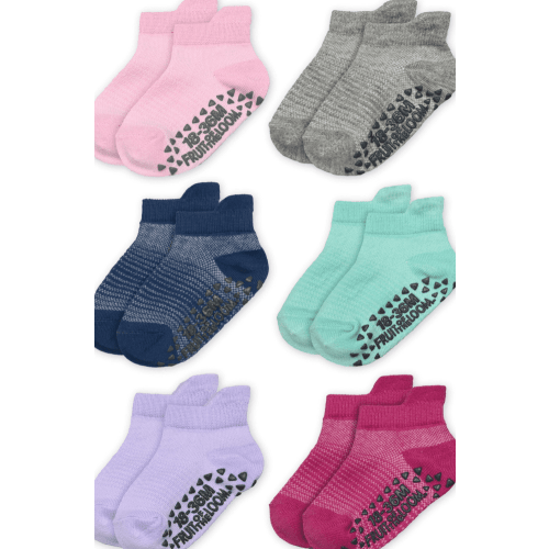 Fruit of the Loom Toddler Low-Cut Socks, 6-Pack, Size 6M-5T