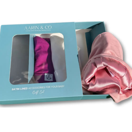 Newborn Satin Lined Jersey Beanie Gift Set-Girl – Aarin & Co.