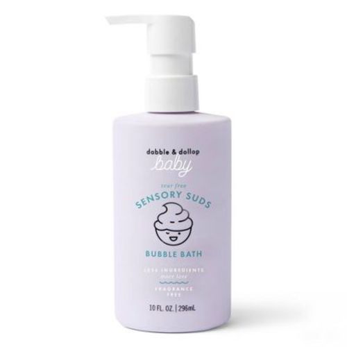 Dabble & Dollop Baby Sensory Suds Bubble Bath, Gentle Tear-Free Formula for Sensitive Skin, Fragrance-Free, Newborn Friendly - 10 fl oz