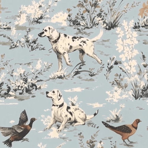 Dog Days Toile Wallpaper