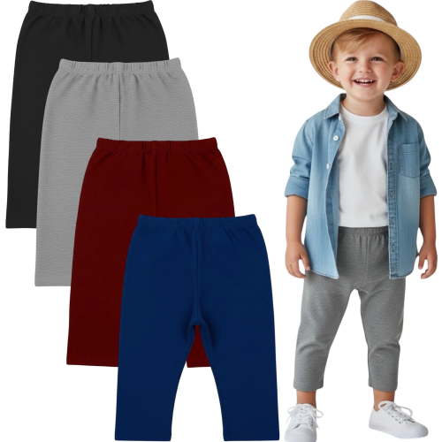 ToBeInStyle Boy's 4-Pack Casual Capri Pants Relaxed Fit - Classic - 0-3 Months