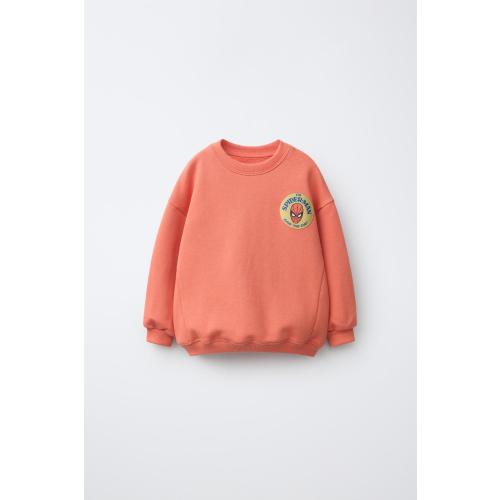 SPIDER-MAN © MARVEL PATCH SWEATSHIRT - Coral | ZARA United States
