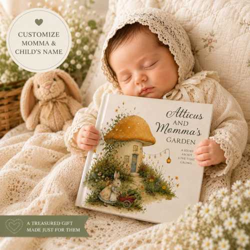 Personalized Momma & Me Storybook | Custom Child Name Keepsake Book | Grandma Nonna Mimi Gift | Woodland Cottagecore Baby Book