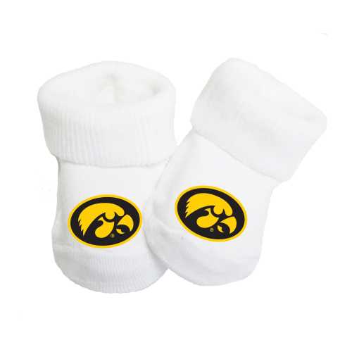 Future Tailgater Iowa Hawkeyes Collegiate Licensed Baby Toe Bootie Socks 0-9 Months