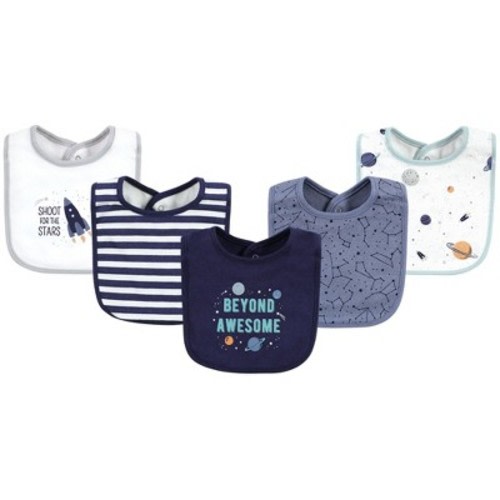 Hudson Baby Infant Boys Cotton Bibs, Space, One Size