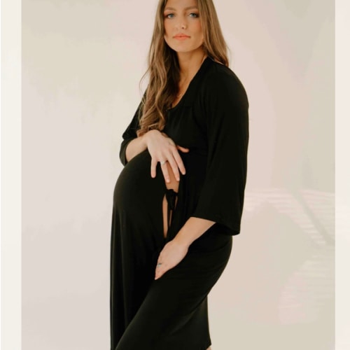 Lila Labor & Postpartum Gown in Black
