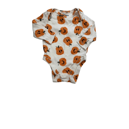 Old Navy Halloween Clothing - Pumpkin & Ghost 2-Way-Zip Sleep & Play Footed One-Piece | size 0 - 3 Months