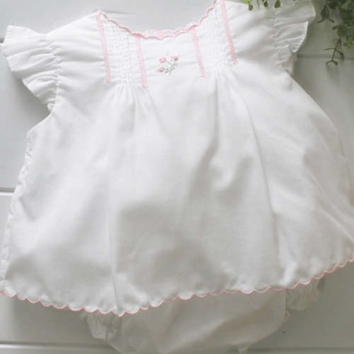 Petit Ami Girls White Diaper Set