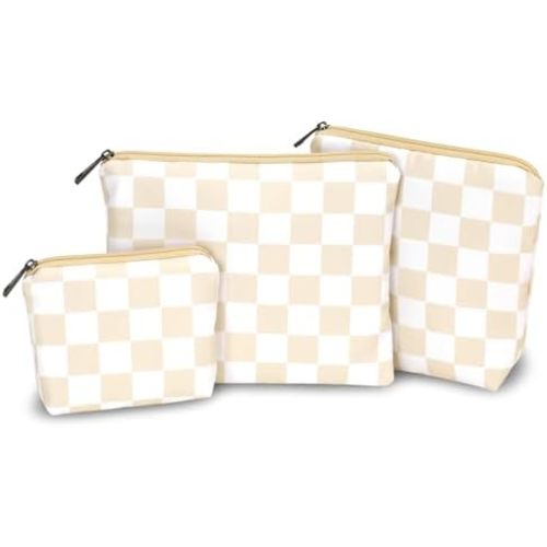 Small Cosmetic Bag Set of 3 for Purse, Cute Cotton Floral Makeup Bags, Small Makeup Bag Organizer, Cosmetic Pouch Set for Travel & Daily Use