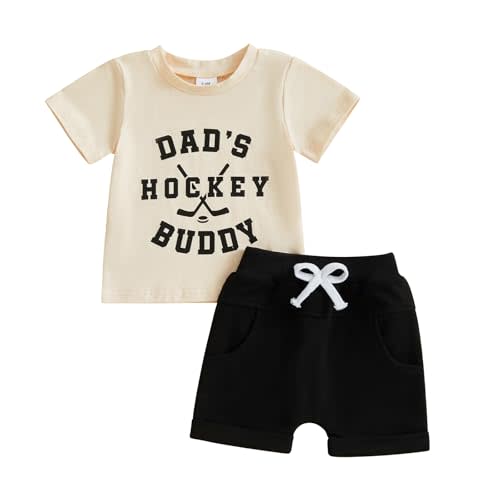 Hekkomird Baby Boy Cute Letter Short Sleeve T-shirt Top And Elastic Drawstring Shorts Toddler Summer Clothes