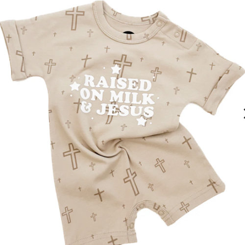 Raised on Milk & Jesus Cross Jumpsuit – OUR HOUSE ABOVE