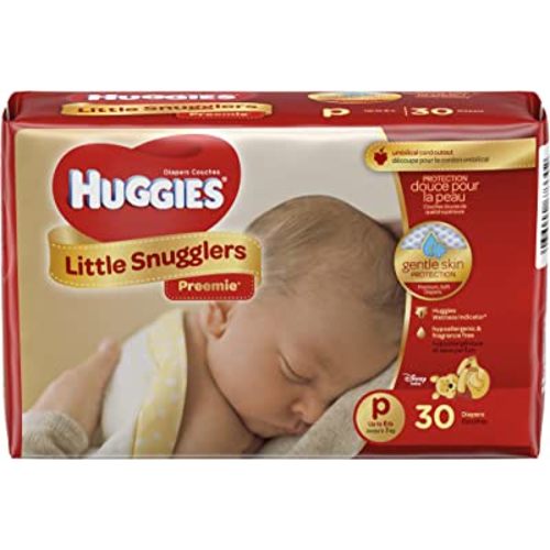 Huggies Gentle Care Preemies Diapers, Size P, 30-Count, Package May Vary